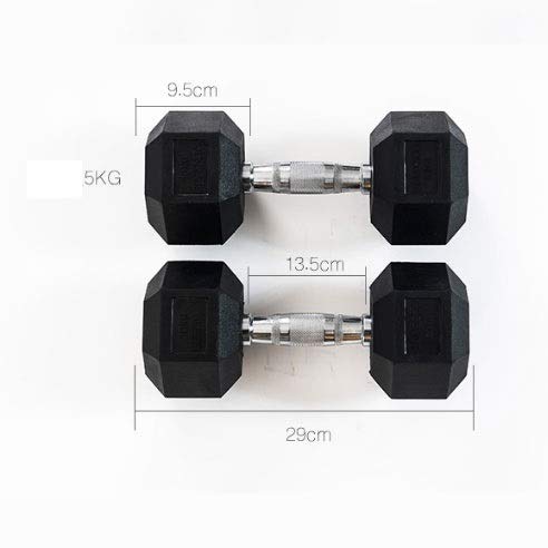 5 KG Hex Rubber Dumbbell for Strength Training