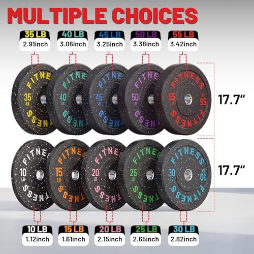 7ft Barbell with Weight Set 2" High Bounce Plates, 1000LB Capacity Home Gym