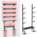 Yoga Mat Storage Rack with Shelf & Hooks