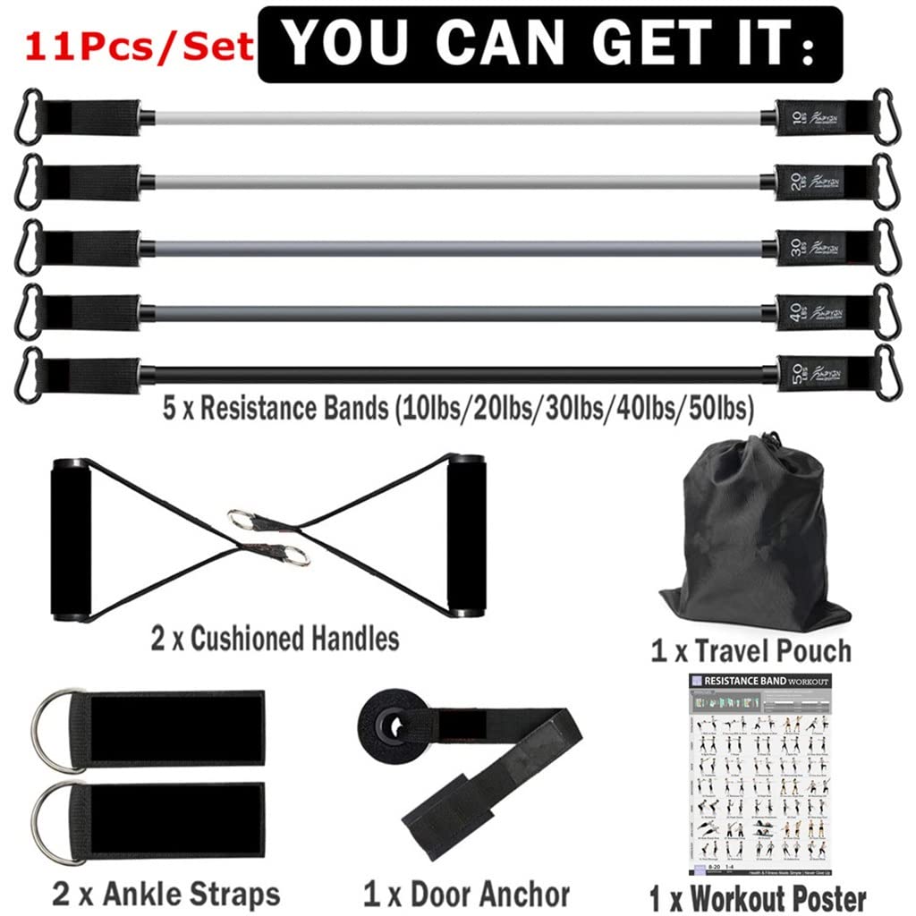 Resistance Band Set with Door Anchor & Ankle Straps