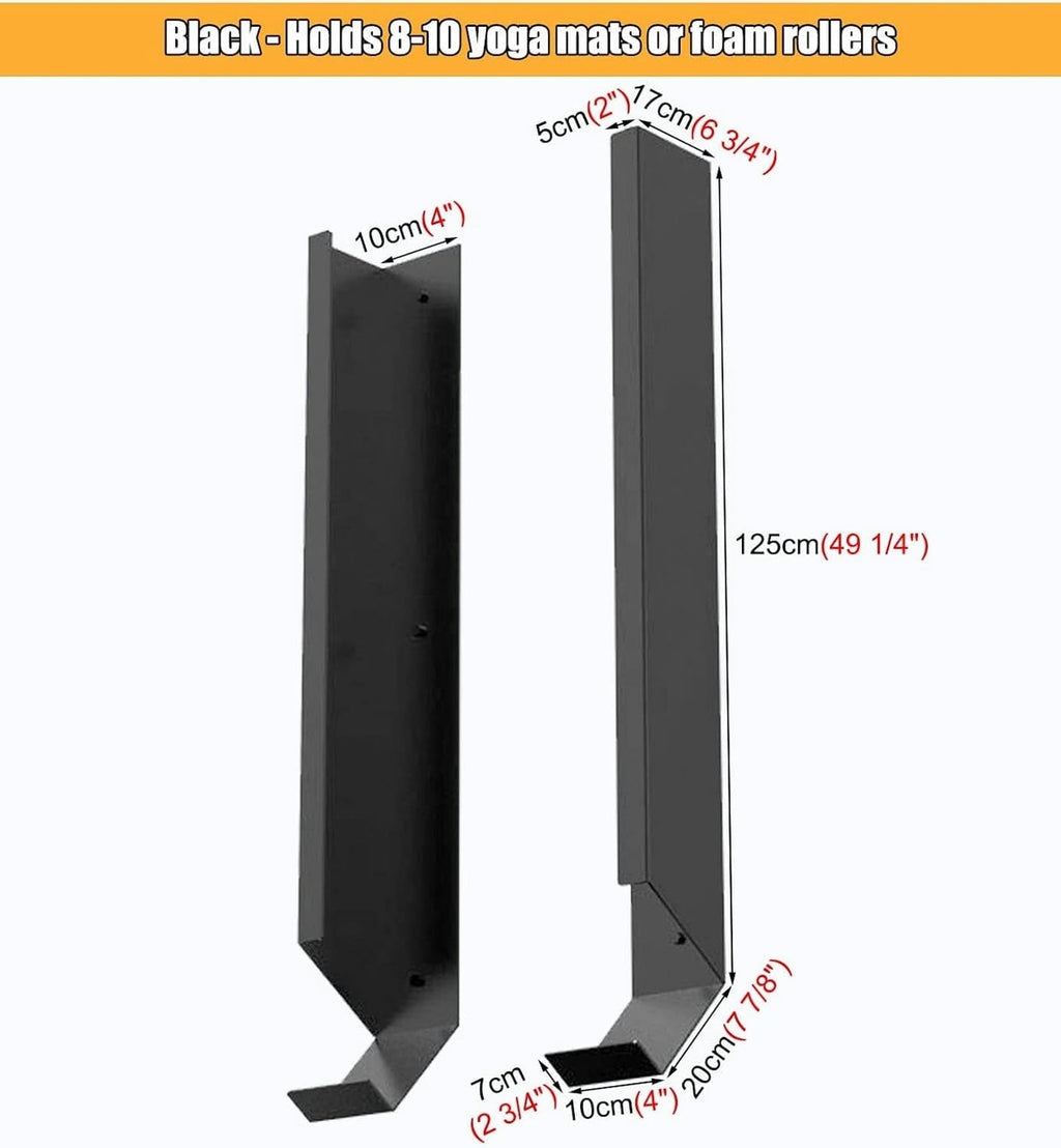 125 CM Wall-Mounted Metal Yoga Mat Rack
