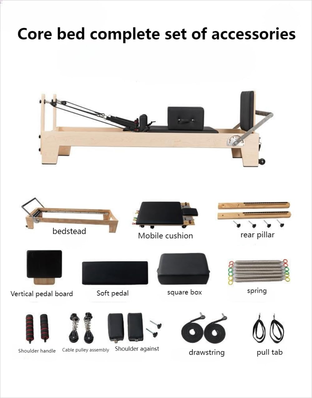 Foldable Pilates Reformer for Home Gym