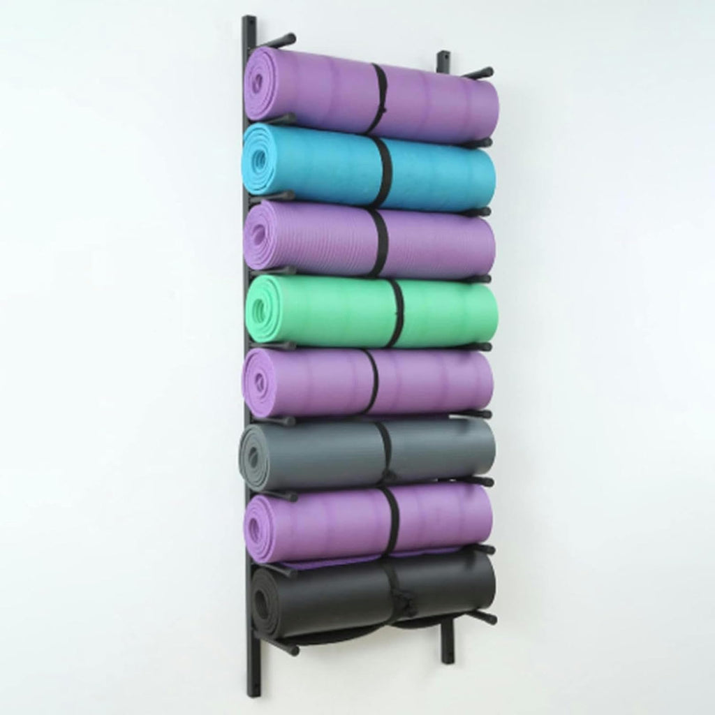 9-Tier Wall-Mounted Yoga Mat Storage Rack