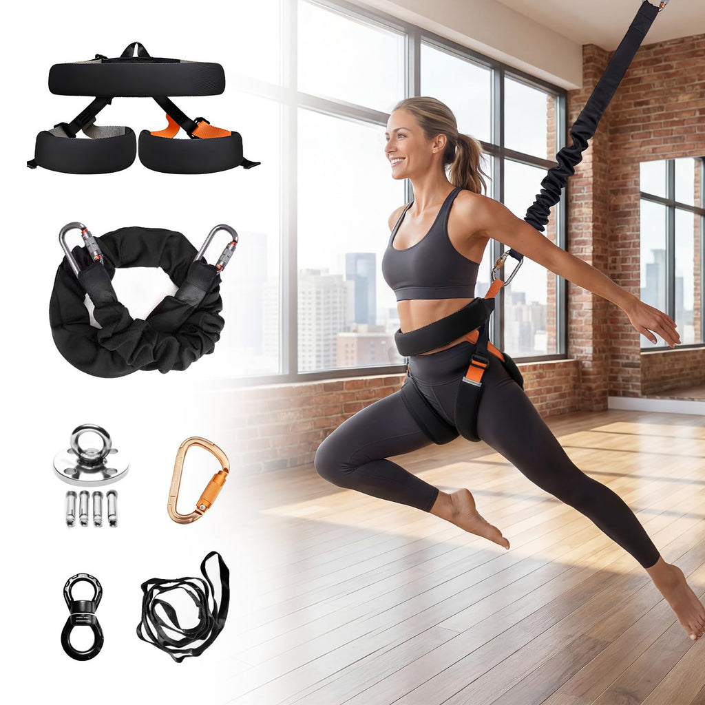 Bungee Fitness Trainer with Adjustable Harness