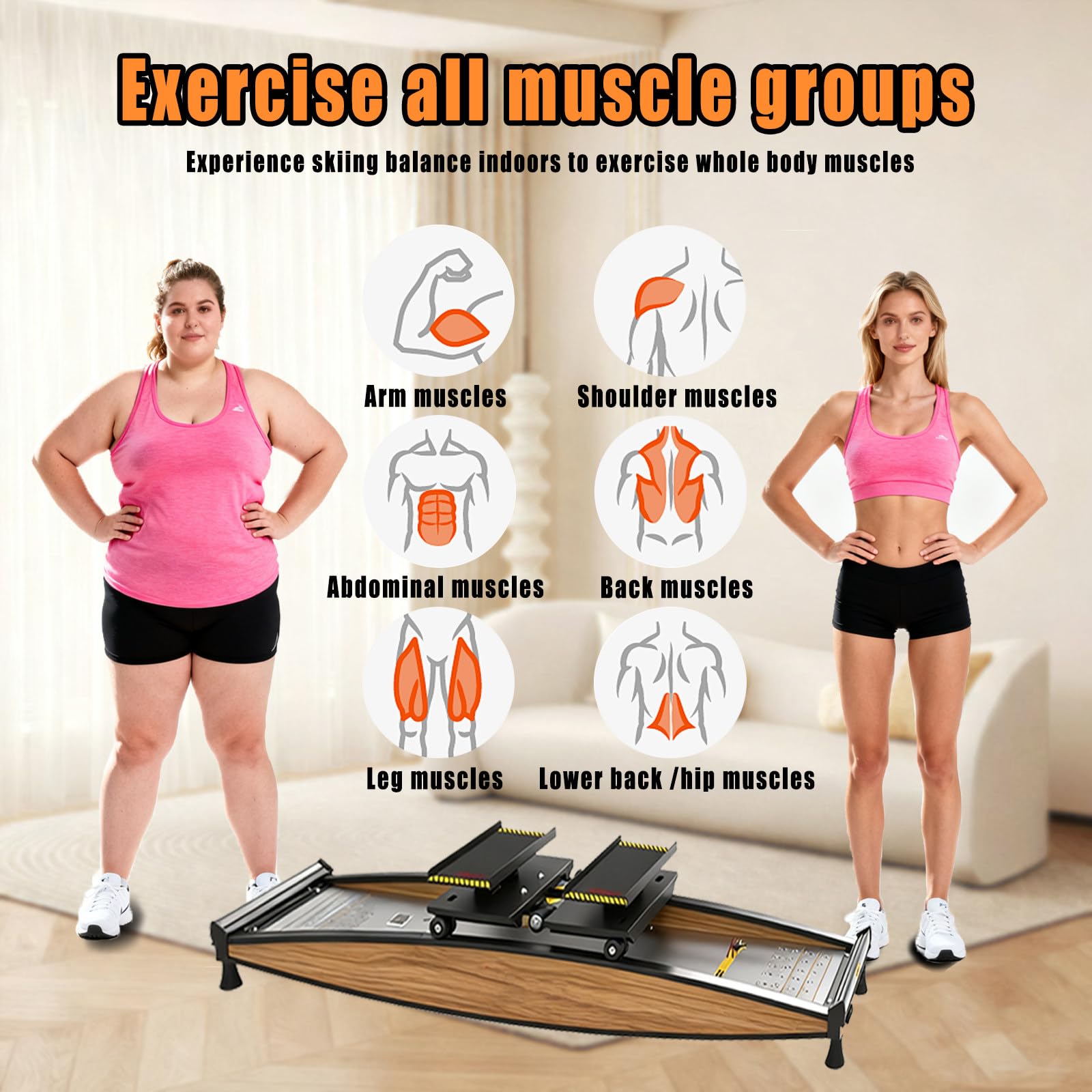 Adjustable Ski Simulator Balance Board