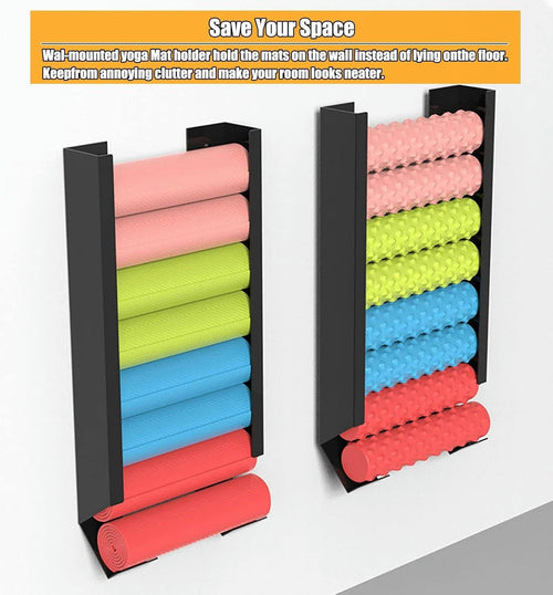 125 CM Wall-Mounted Metal Yoga Mat Rack