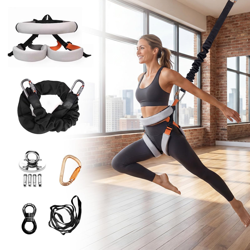 Bungee Fitness Trainer with Adjustable Harness