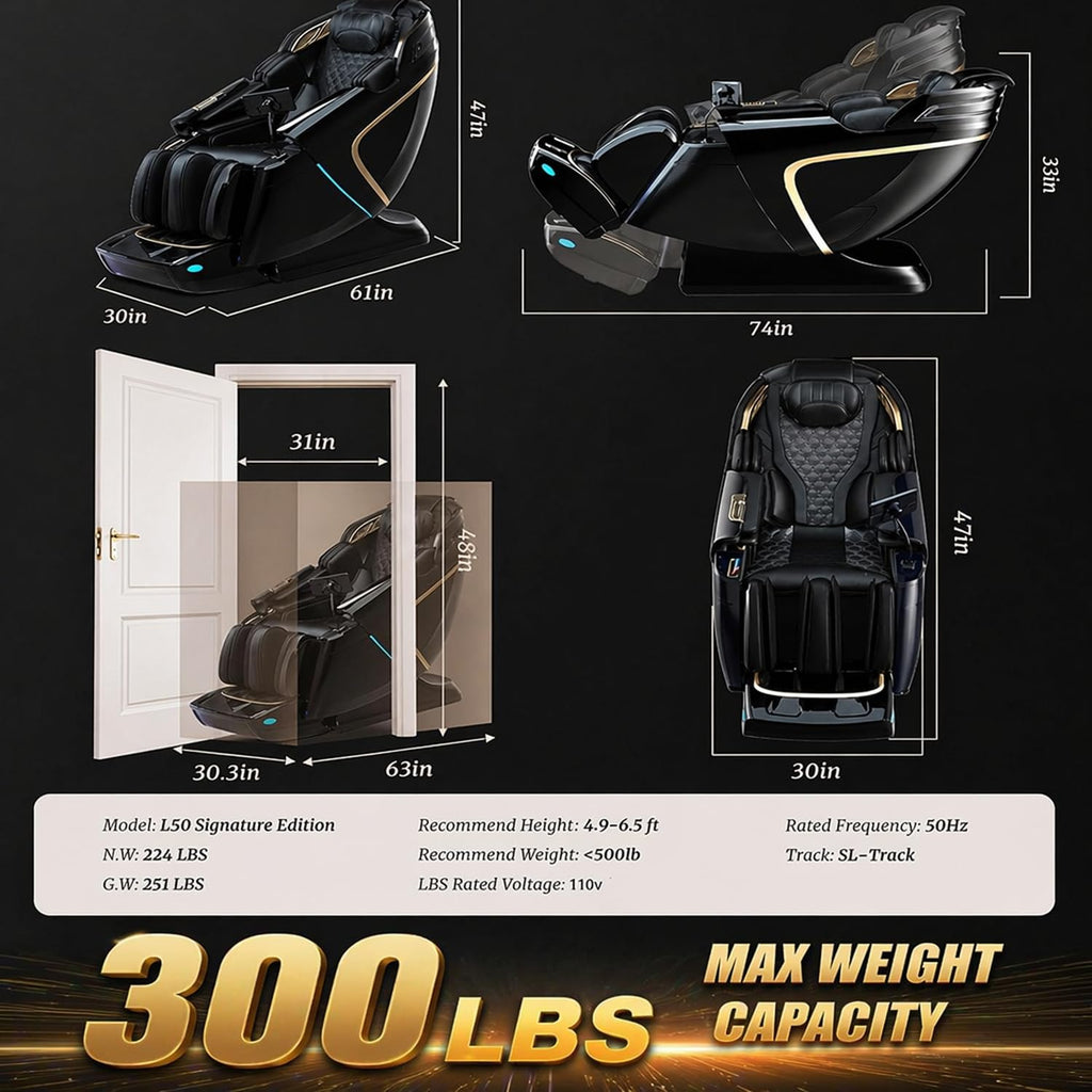 Yitouch 4D Full Body Zero Gravity Massage Chair Adjustable Shoulder Width