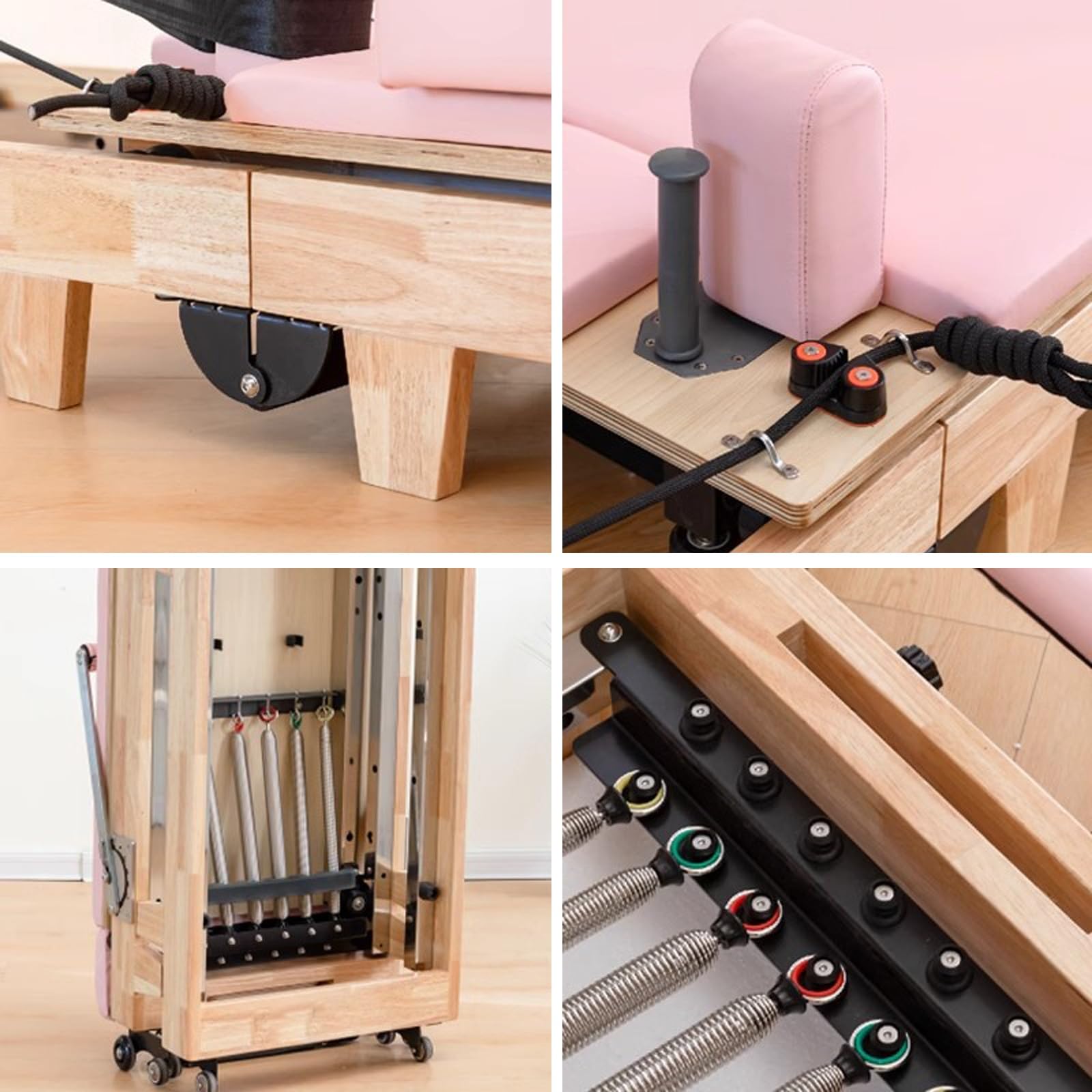 Foldable Oak Wood Pilates Reformer