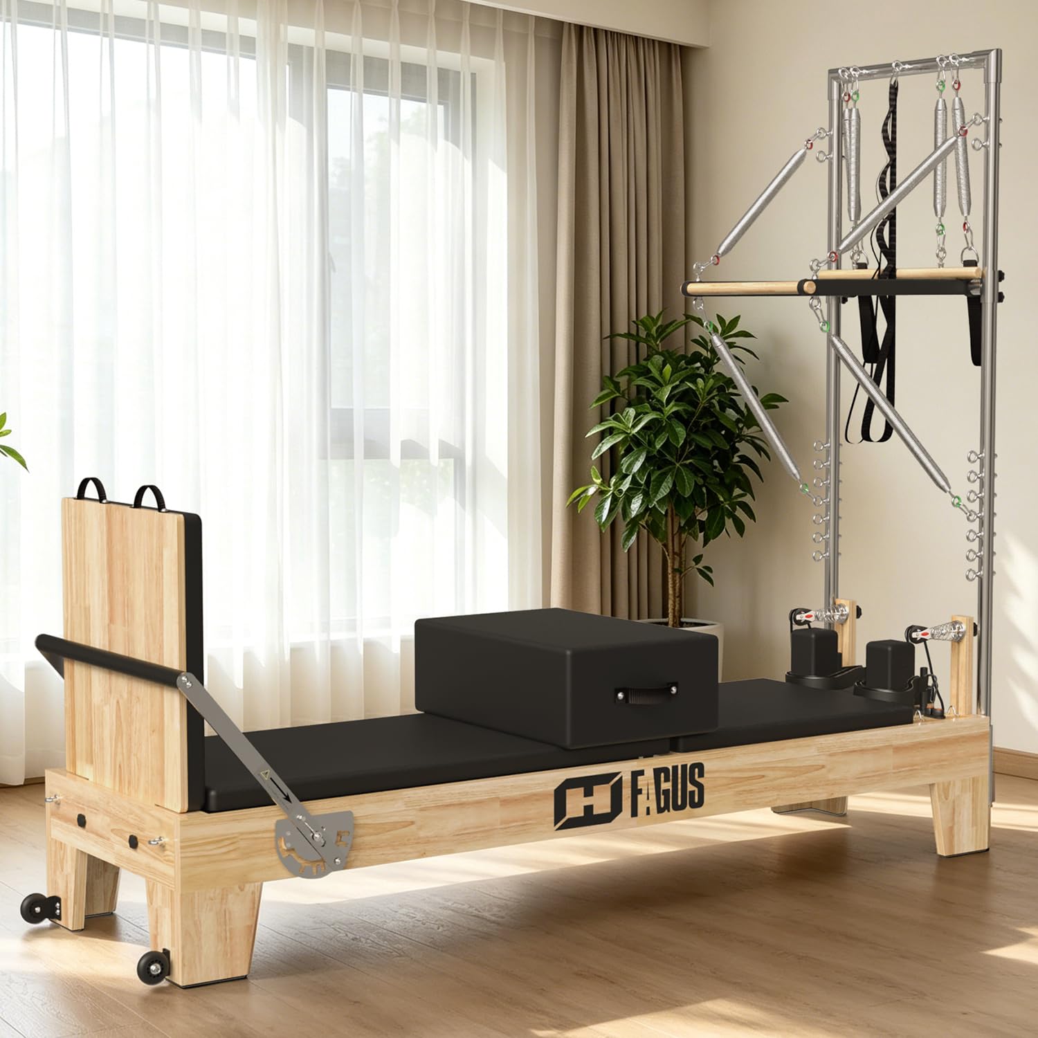 Wooden Pilates Reformer with Tower