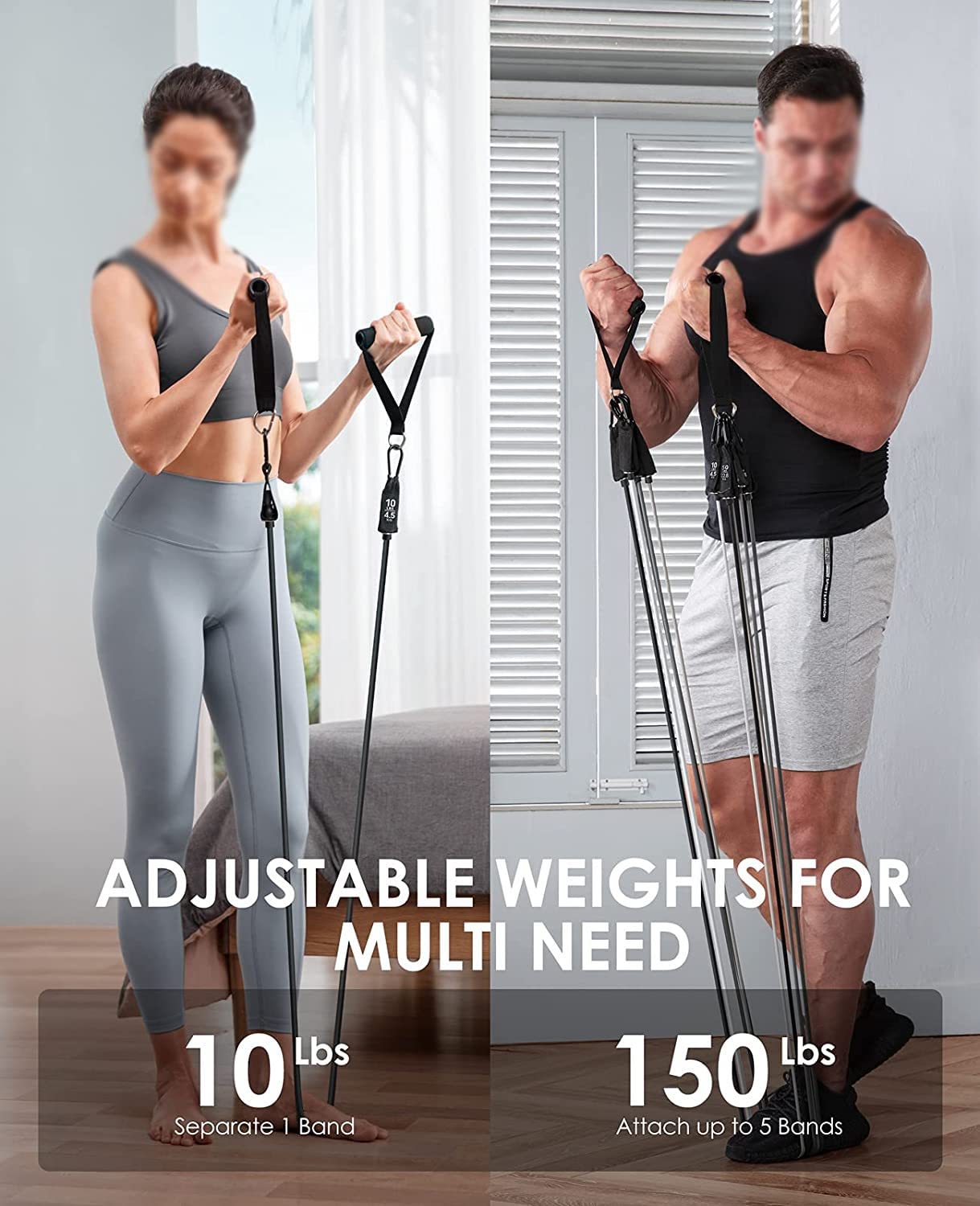 Resistance Band Set with Door Anchor & Ankle Straps