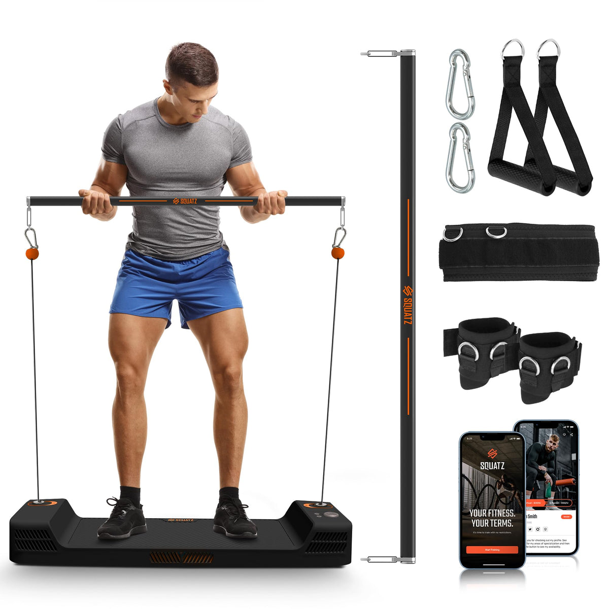 SQUATZ Apollo Board Mini: 150lb Resistance Smart Cable Machine