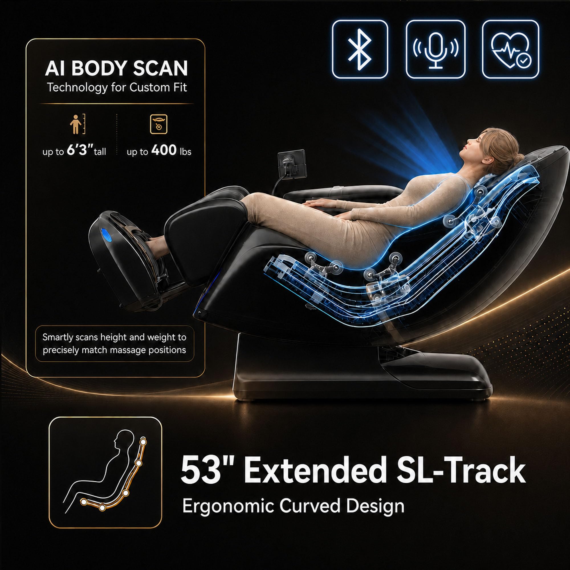 Yitouch 4D Full Body Zero Gravity Massage Chair Adjustable Shoulder Width