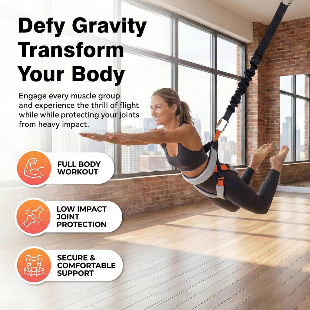 Bungee Fitness Trainer with Adjustable Harness